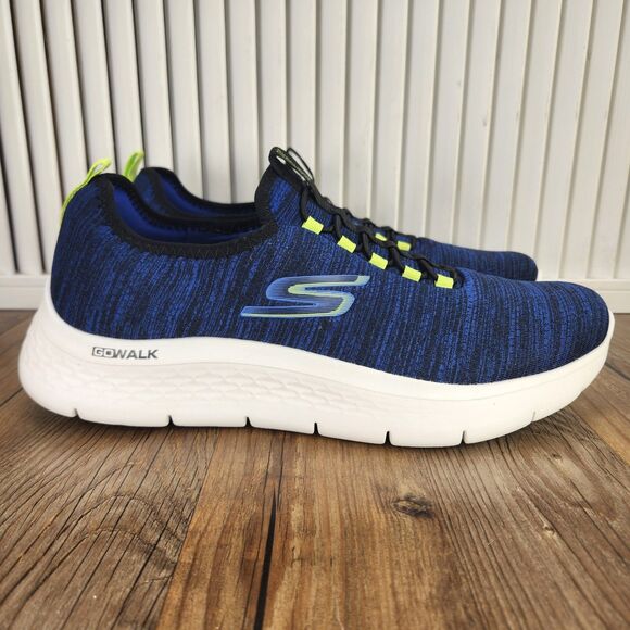 Skechers Go Walk Flex Ultra Mens Sz 9 Blue Slip On Walking Sneakers Shoes 216484 - Picture 1 of 9